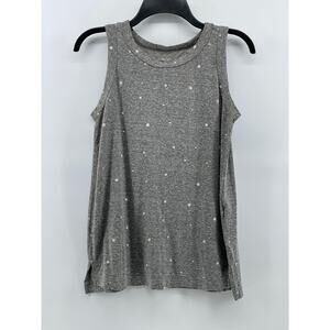 CURRENT/ELLIOTT Women's Heather Gray Star Relaxed Fit Crewneck Tank Top SZ 0